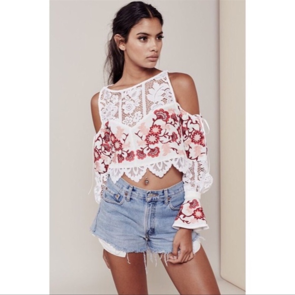 For Love & Lemons Cecelia Lace Crop Top